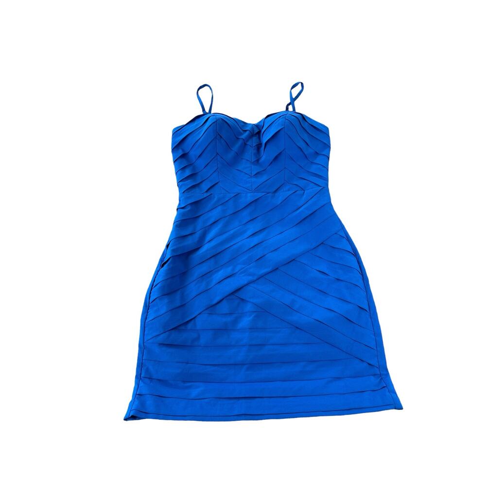 Aqua Royal Blue Sleeveless Mini Bondage Dress Women's Size Small